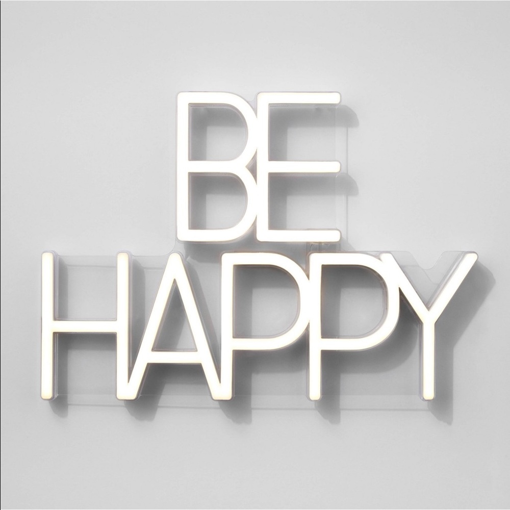 COPY - Be Happy White LED Neon Wall Sign